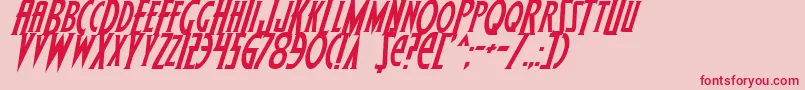 WolfsBaneItalic Font – Red Fonts on Pink Background