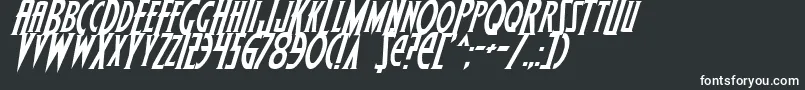 フォントWolfsBaneItalic – 黒い背景に白い文字