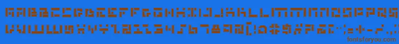 フォントMmanp – 茶色の文字が青い背景にあります。