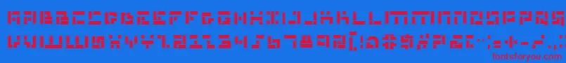 Mmanp-Schriftart – Rote Schriften auf blauem Hintergrund