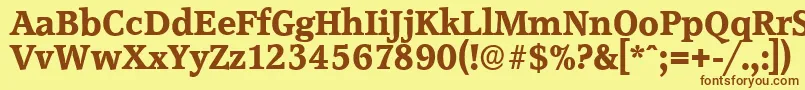 AccoladeserialXboldRegular Font – Brown Fonts on Yellow Background