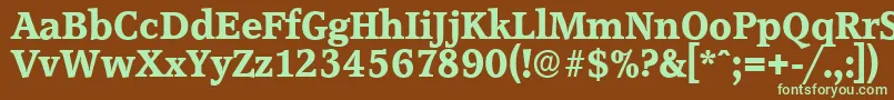 AccoladeserialXboldRegular Font – Green Fonts on Brown Background