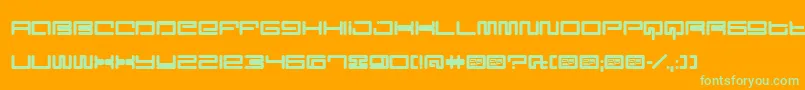 DigitCube Font – Green Fonts on Orange Background