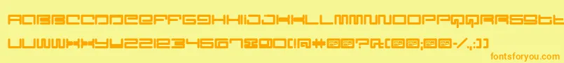 DigitCube Font – Orange Fonts on Yellow Background