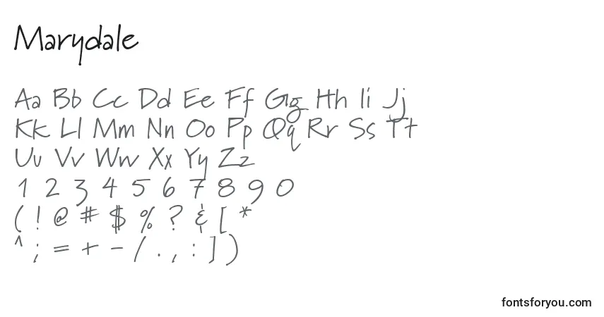 Schriftart Marydale – Alphabet, Zahlen, spezielle Symbole