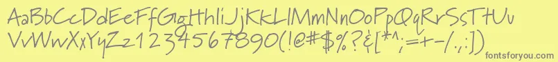 フォントMarydale – 黄色の背景に灰色の文字