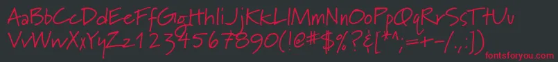 Marydale-Schriftart – Rote Schriften auf schwarzem Hintergrund