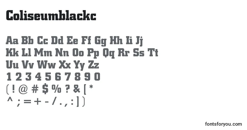 A fonte Coliseumblackc – alfabeto, números, caracteres especiais