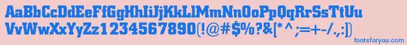 フォントColiseumblackc – ピンクの背景に青い文字