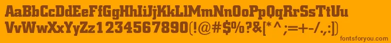 フォントColiseumblackc – オレンジの背景に茶色のフォント