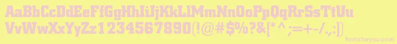 Coliseumblackc Font – Pink Fonts on Yellow Background