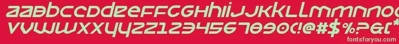 フォントOpilioital – 赤い背景に緑の文字