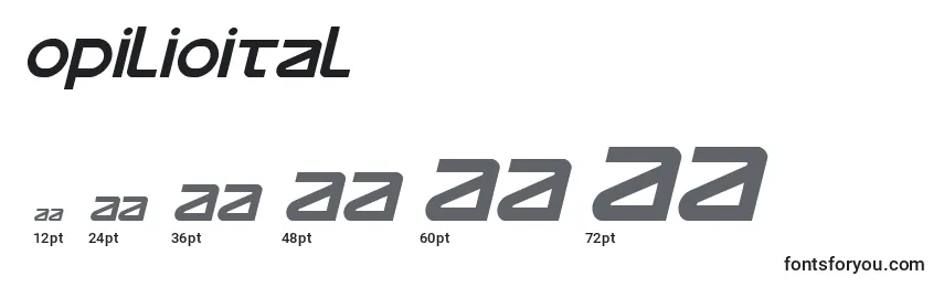 Opilioital Font Sizes