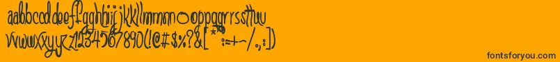 ScGretchinAndTimmy-Schriftart – Schwarze Schriften auf orangefarbenem Hintergrund