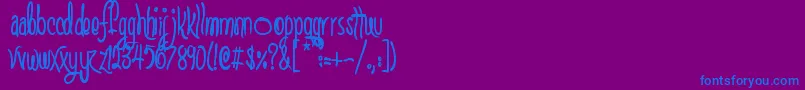 ScGretchinAndTimmy Font – Blue Fonts on Purple Background