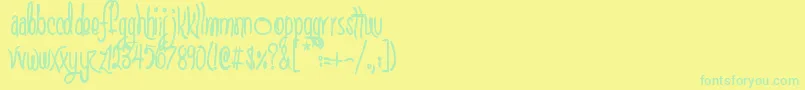 fuente ScGretchinAndTimmy – Fuentes Verdes Sobre Fondo Amarillo