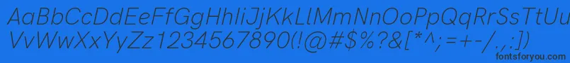 fuente HkgroteskLightitalic – Fuentes Negras Sobre Fondo Azul