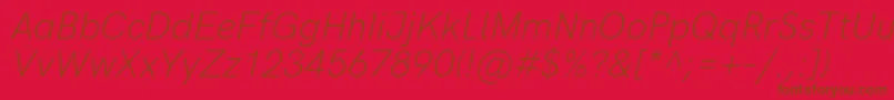 HkgroteskLightitalic Font – Brown Fonts on Red Background