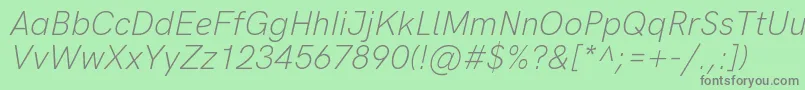 HkgroteskLightitalic Font – Gray Fonts on Green Background