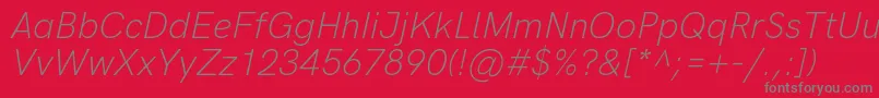 Más sobre la fuente HkgroteskLightitalic fuente HkgroteskLightitalic – Fuentes Grises Sobre Fondo Rojo