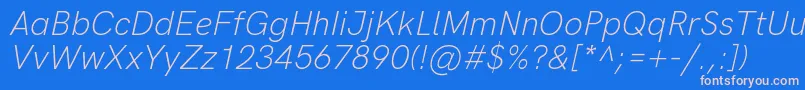 Шрифт HkgroteskLightitalic – розовые шрифты на синем фоне