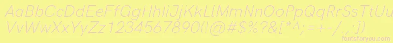 Шрифт HkgroteskLightitalic – розовые шрифты на жёлтом фоне