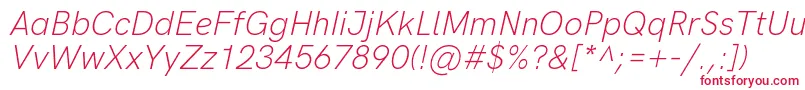 フォントHkgroteskLightitalic – 白い背景に赤い文字