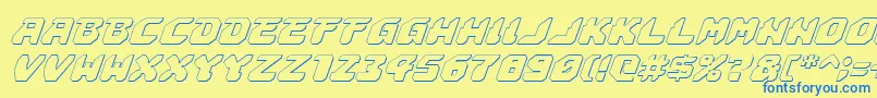 Astropolis3Di Font – Blue Fonts on Yellow Background