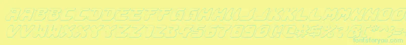 Astropolis3Di Font – Green Fonts on Yellow Background