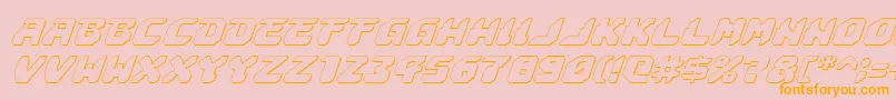 Astropolis3Di-Schriftart – Orangefarbene Schriften auf rosa Hintergrund