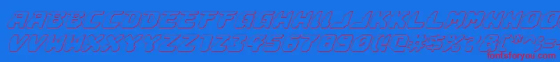 Astropolis3Di-Schriftart – Rote Schriften auf blauem Hintergrund