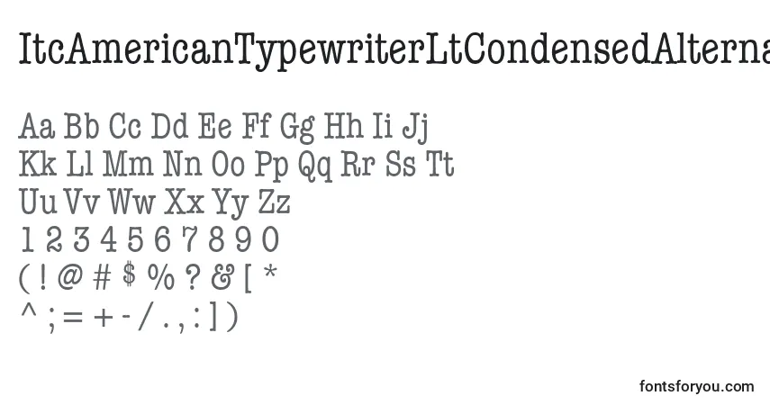 Schriftart ItcAmericanTypewriterLtCondensedAlternate – Alphabet, Zahlen, spezielle Symbole