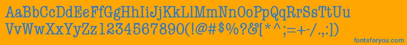 Шрифт ItcAmericanTypewriterLtCondensedAlternate – синие шрифты на оранжевом фоне