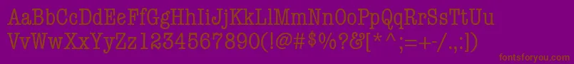 ItcAmericanTypewriterLtCondensedAlternate Font – Brown Fonts on Purple Background