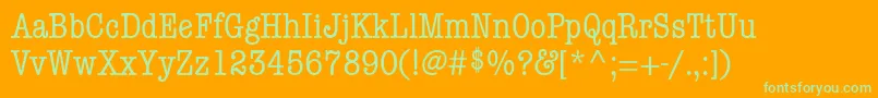 ItcAmericanTypewriterLtCondensedAlternate Font – Green Fonts on Orange Background