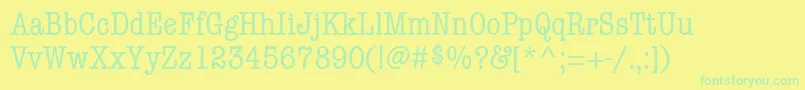 ItcAmericanTypewriterLtCondensedAlternate-Schriftart – Grüne Schriften auf gelbem Hintergrund