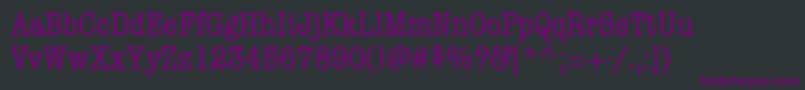 Czcionka ItcAmericanTypewriterLtCondensedAlternate – fioletowe czcionki na czarnym tle