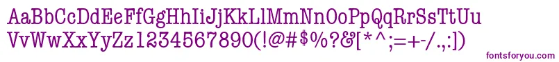 ItcAmericanTypewriterLtCondensedAlternate-fontti – violetit fontit valkoisella taustalla