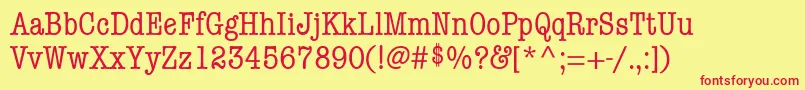 ItcAmericanTypewriterLtCondensedAlternate Font – Red Fonts on Yellow Background