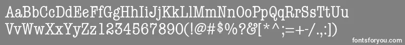 フォントItcAmericanTypewriterLtCondensedAlternate – 灰色の背景に白い文字