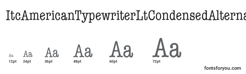 ItcAmericanTypewriterLtCondensedAlternate Font Sizes
