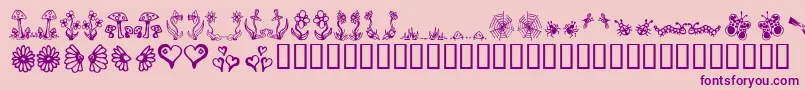 Gardendingbats-Schriftart – Violette Schriften auf rosa Hintergrund