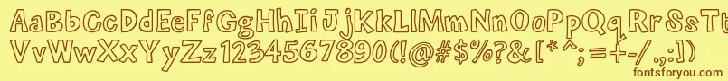fuente Mixoutline – Fuentes Marrones Sobre Fondo Amarillo