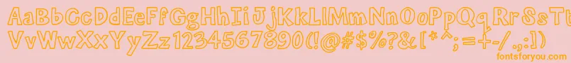 Mixoutline-Schriftart – Orangefarbene Schriften auf rosa Hintergrund