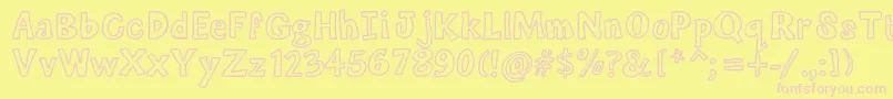 Mixoutline Font – Pink Fonts on Yellow Background