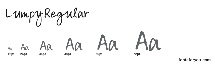 LumpyRegular Font Sizes