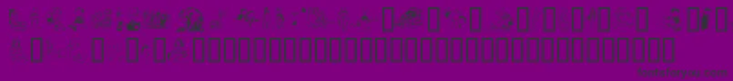 フォントKiddieclip1 – 紫の背景に黒い文字