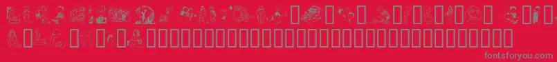 Kiddieclip1 Font – Gray Fonts on Red Background