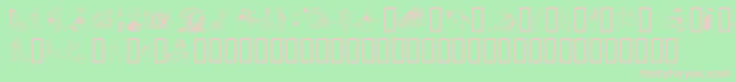 Kiddieclip1-fontti – vaaleanpunaiset fontit vihreällä taustalla