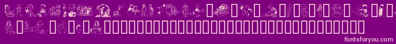 フォントKiddieclip1 – 紫の背景にピンクのフォント
